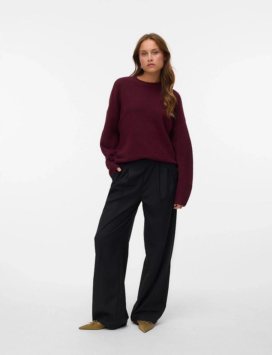 Vero Moda - VMBOOM LS O-NECK PULLOVER GA NOOS - pullover - winetasting - 0