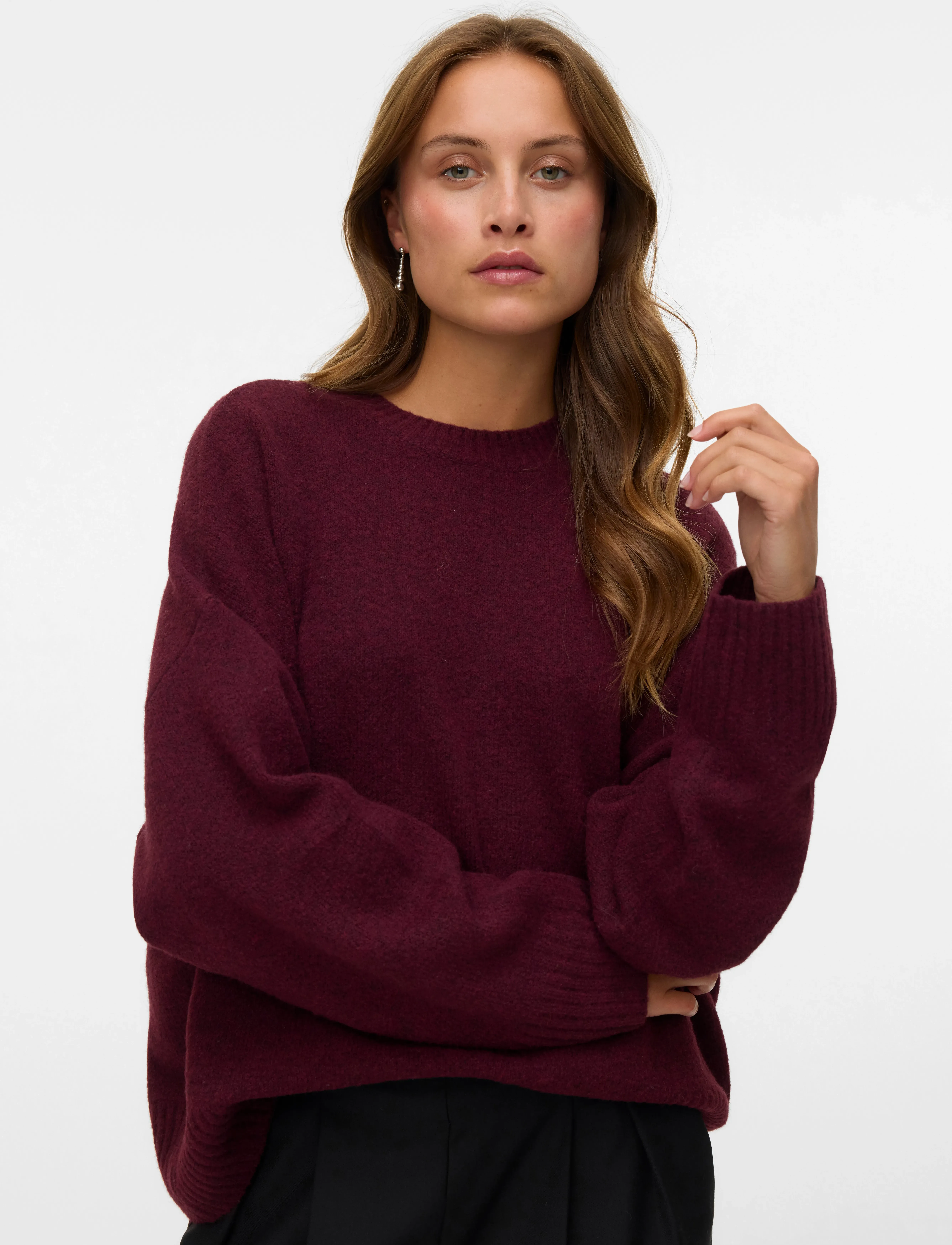 Vero Moda - VMBOOM LS O-NECK PULLOVER GA NOOS - pullover - winetasting - 3