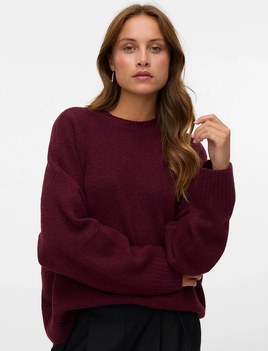 Vero Moda - VMBOOM LS O-NECK PULLOVER GA NOOS - pullover - winetasting - 3