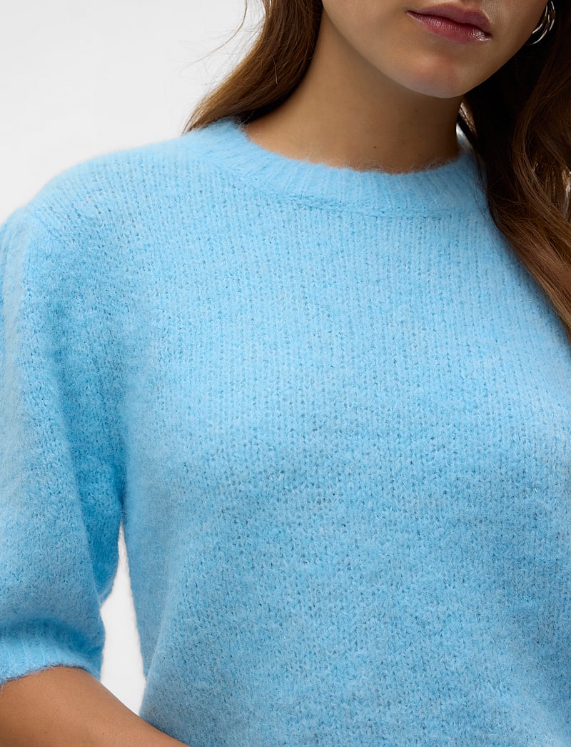 Vero Moda - VMNOVAH SS O-NECK PUFF PULLOVER GA NOOS - megztiniai - airy blue - 4