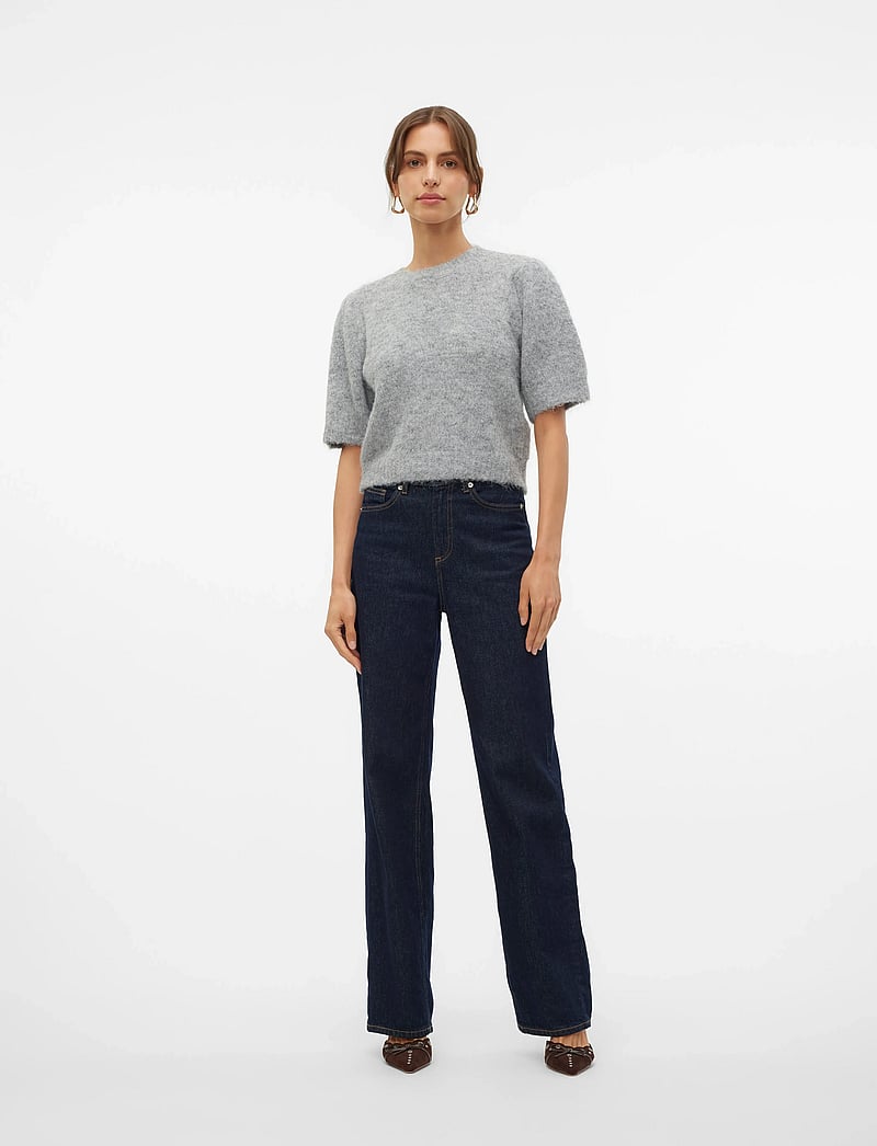 Vero Moda - VMNOVAH SS O-NECK PUFF PULLOVER GA NOOS - sviitrid - medium grey melange - 3