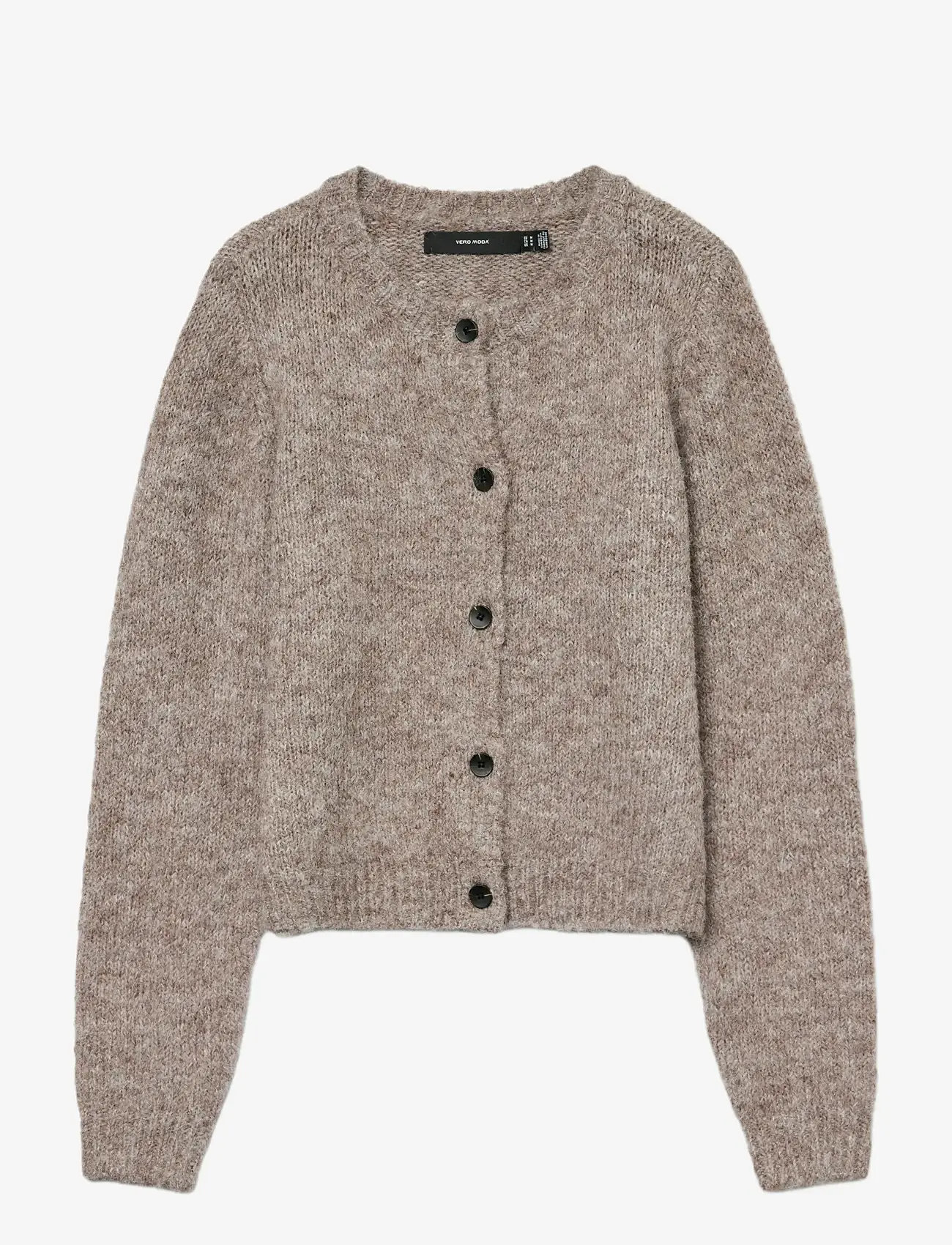 Vero Moda - VMNOVAH LS O-NECK BUTTON CARDI GA NOOS - koftor - brown lentil - 1