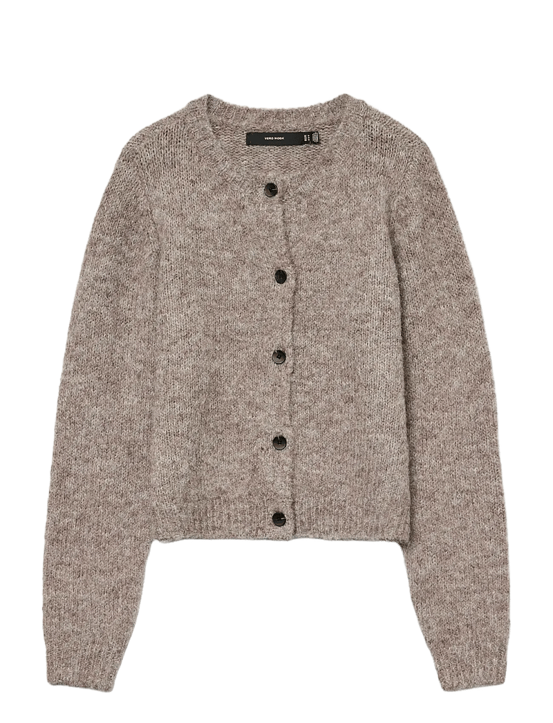 Vero Moda - VMNOVAH LS O-NECK BUTTON CARDI GA NOOS - cardigans - brown lentil - 1