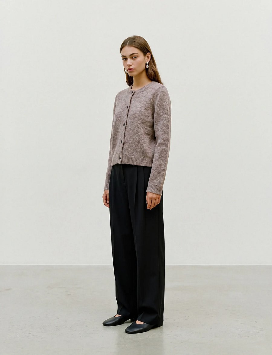 Vero Moda - VMNOVAH LS O-NECK BUTTON CARDI GA NOOS - cardigans - brown lentil - 0