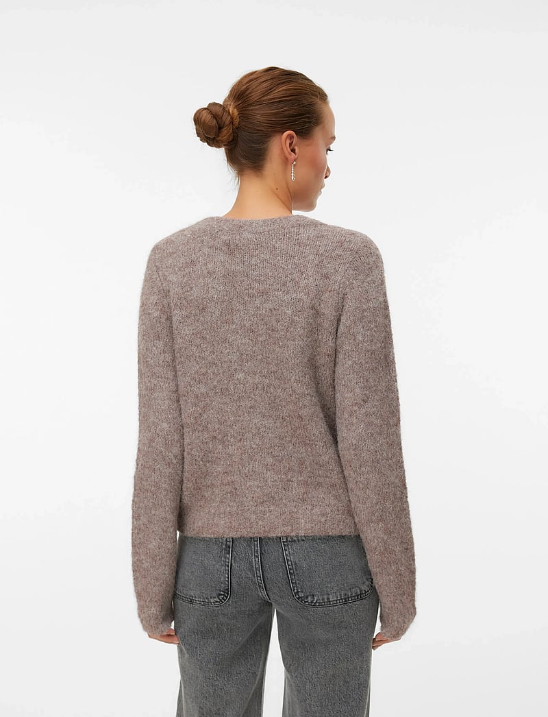 Vero Moda - VMNOVAH LS O-NECK BUTTON CARDI GA NOOS - cardigans - brown lentil - 2