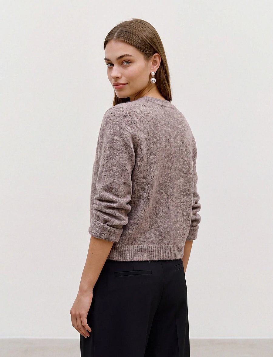 Vero Moda - VMNOVAH LS O-NECK BUTTON CARDI GA NOOS - cardigans - brown lentil - 2