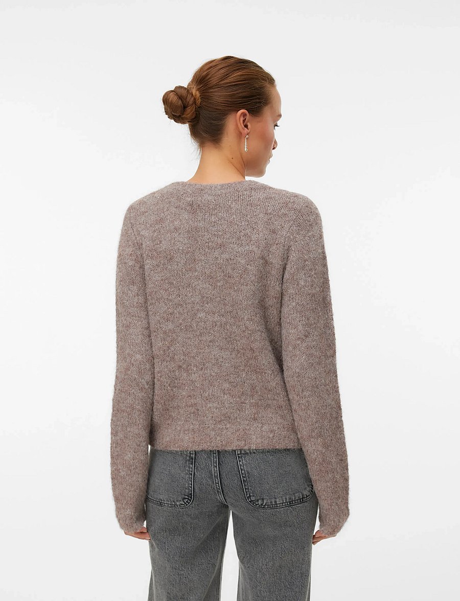 Vero Moda - VMNOVAH LS O-NECK BUTTON CARDI GA NOOS - kardiganai - brown lentil - 2