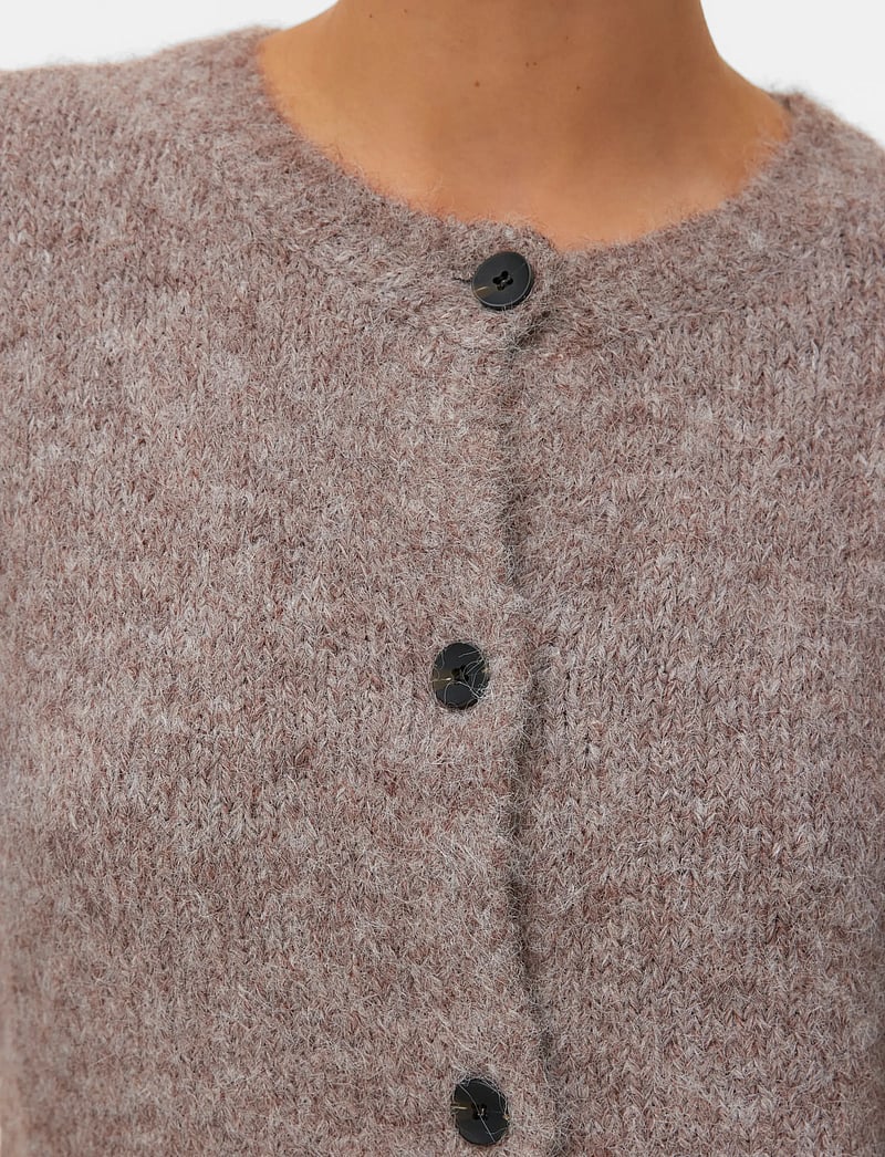 Vero Moda - VMNOVAH LS O-NECK BUTTON CARDI GA NOOS - cardigans - brown lentil - 4