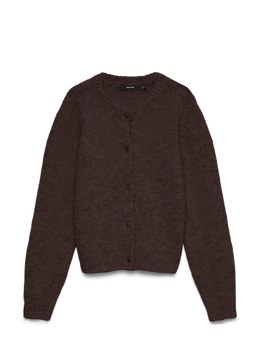 Vero Moda - VMNOVAH LS O-NECK BUTTON CARDI GA NOOS - strickjacken - chocolate torte - 1