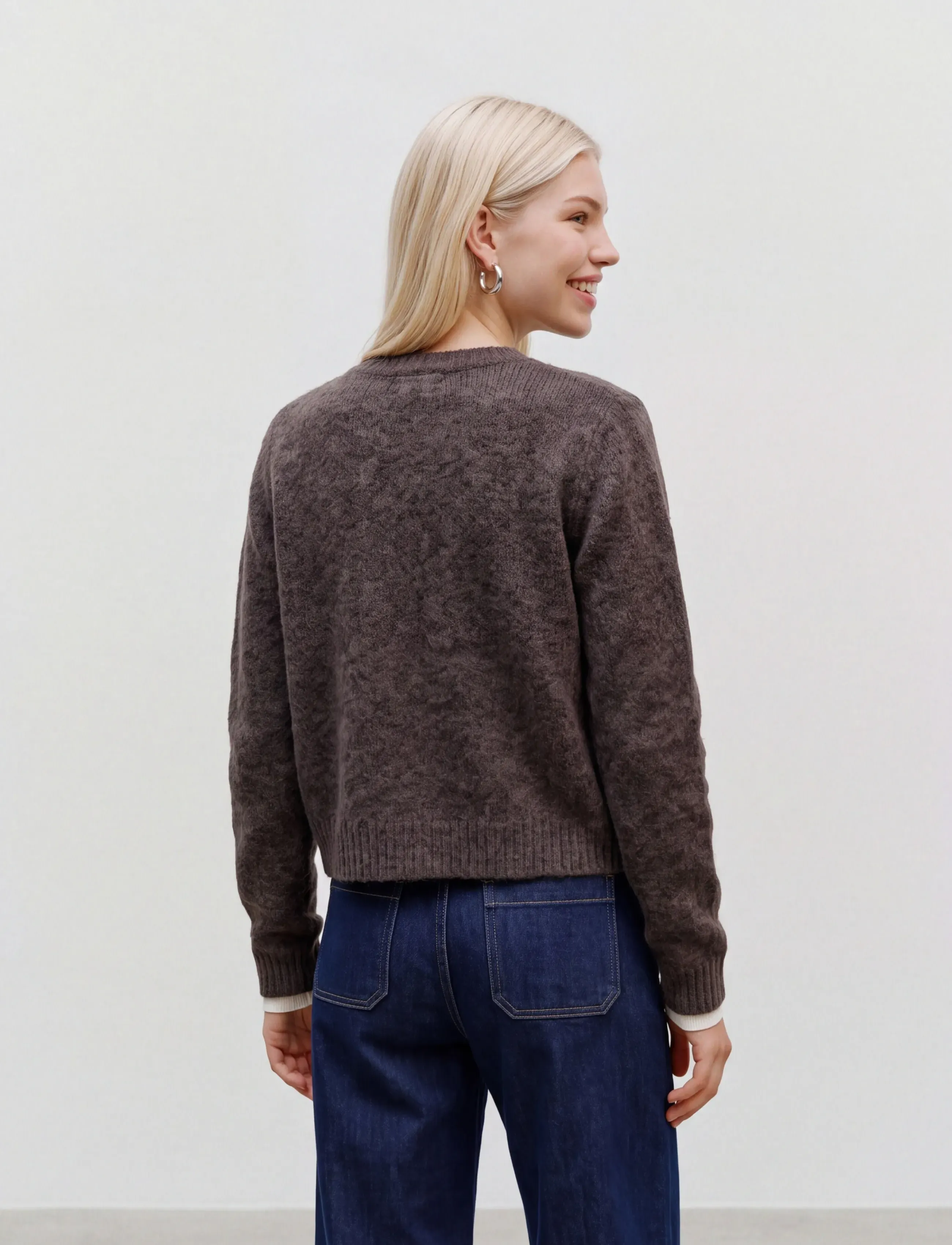 Vero Moda - VMNOVAH LS O-NECK BUTTON CARDI GA NOOS - efterårstøj - chocolate torte - 2