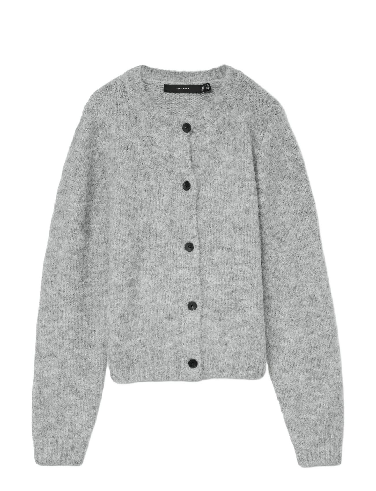 Vero Moda VMNOVAH LS O-NECK BUTTON CARDI GA NOOS - Neuleet - MEDIUM GREY MELANGE / grey