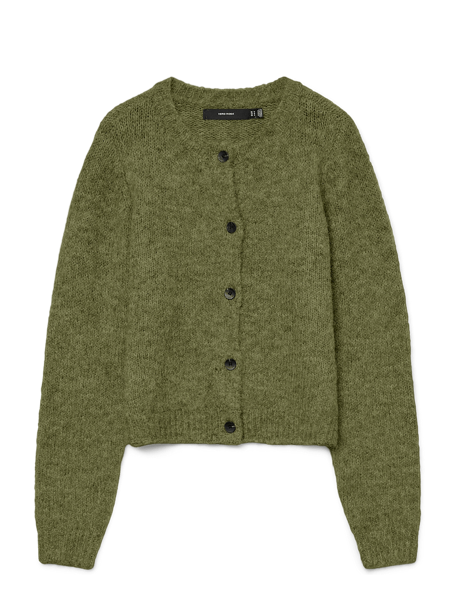 Vero Moda - VMNOVAH LS O-NECK BUTTON CARDI GA NOOS - cardigans - sphagnum - 1