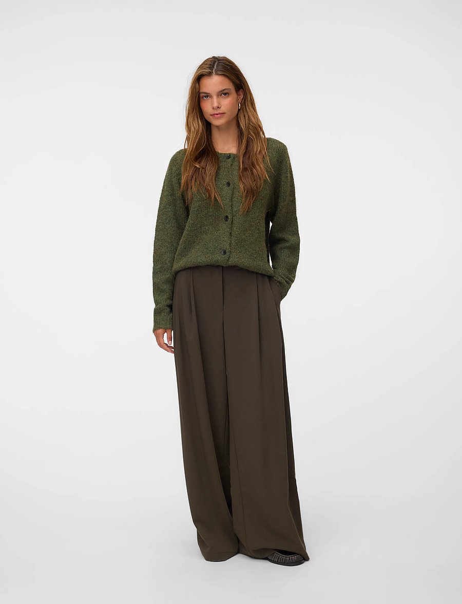 Vero Moda - VMNOVAH LS O-NECK BUTTON CARDI GA NOOS - cardigans - sphagnum - 0