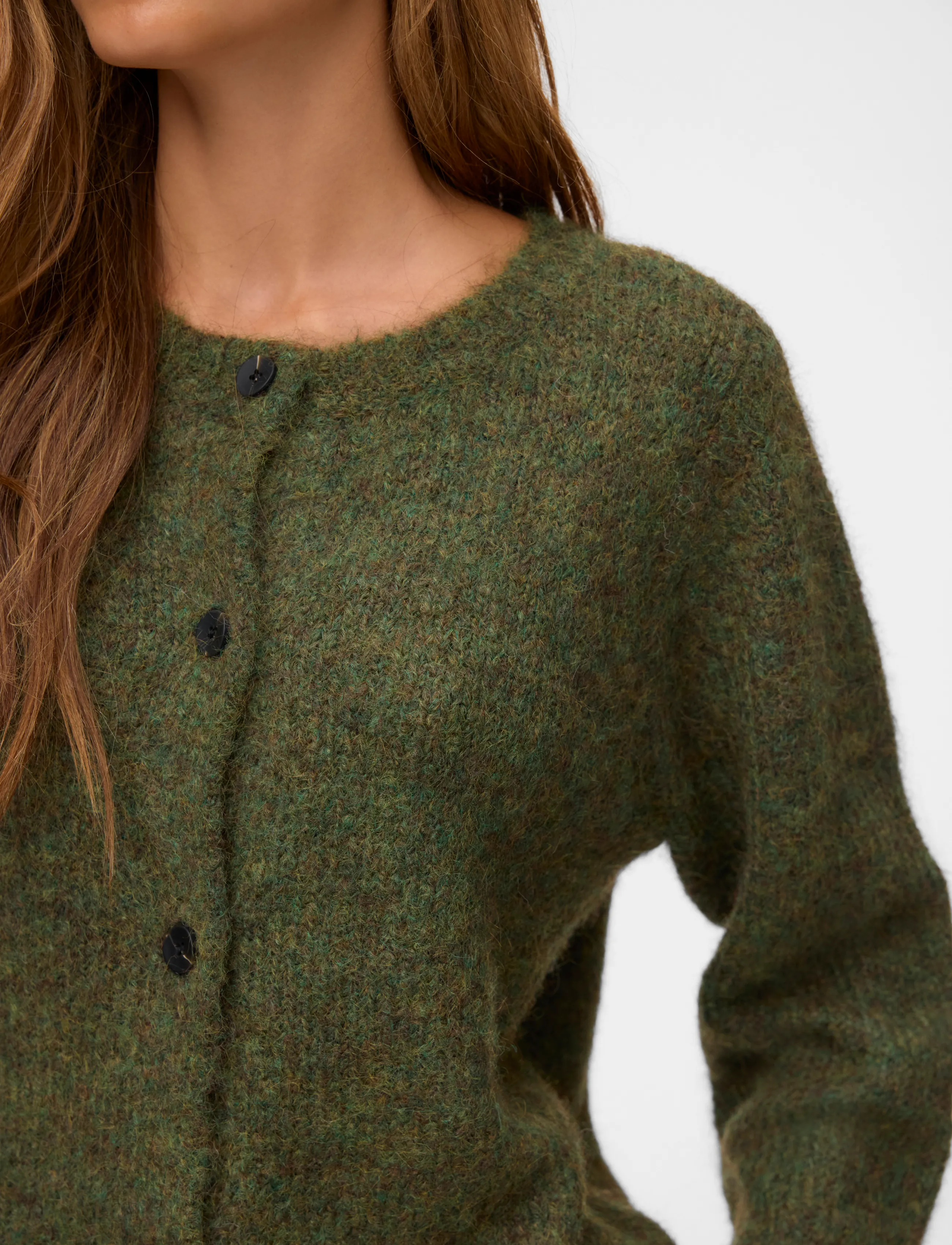 Vero Moda - VMNOVAH LS O-NECK BUTTON CARDI GA NOOS - cardigans - sphagnum - 4