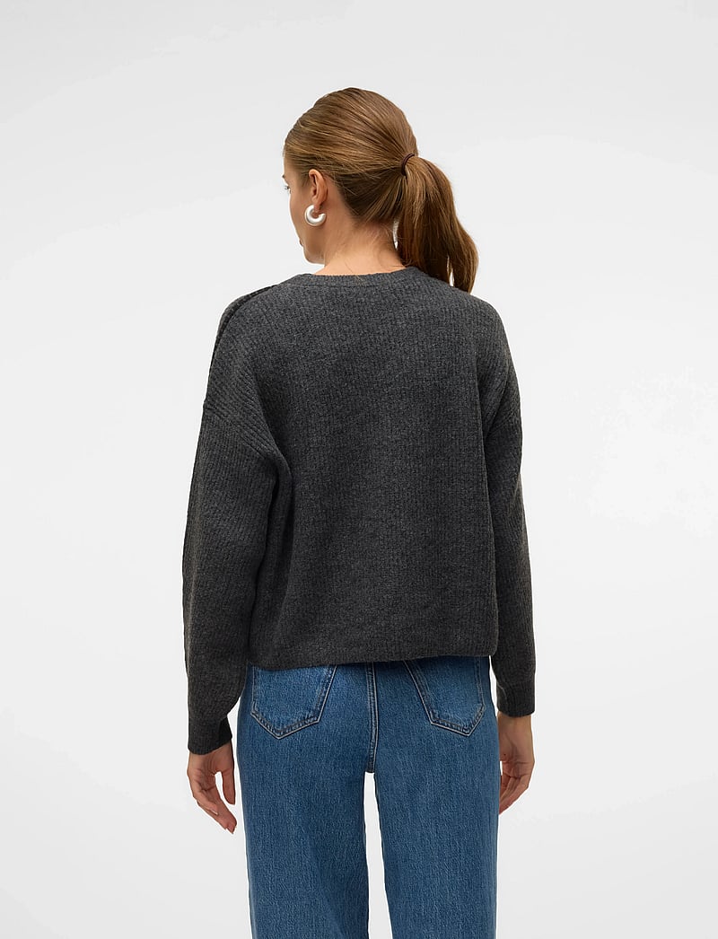 Vero Moda - VMZORA LS O-NECK PULLOVER GA - neulepuserot - asphalt - 3