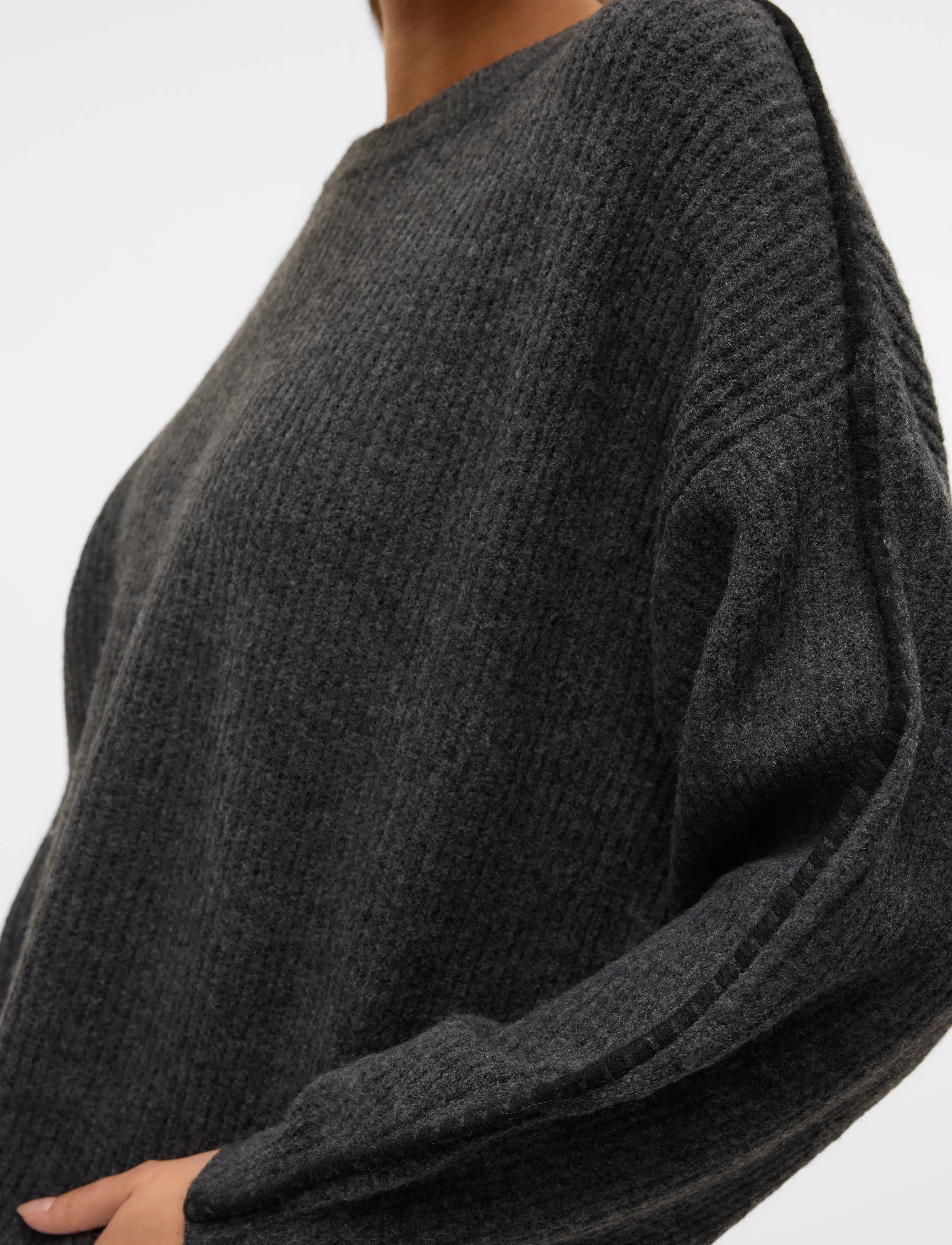 Vero Moda - VMZORA LS O-NECK PULLOVER GA - lowest prices - asphalt - 4