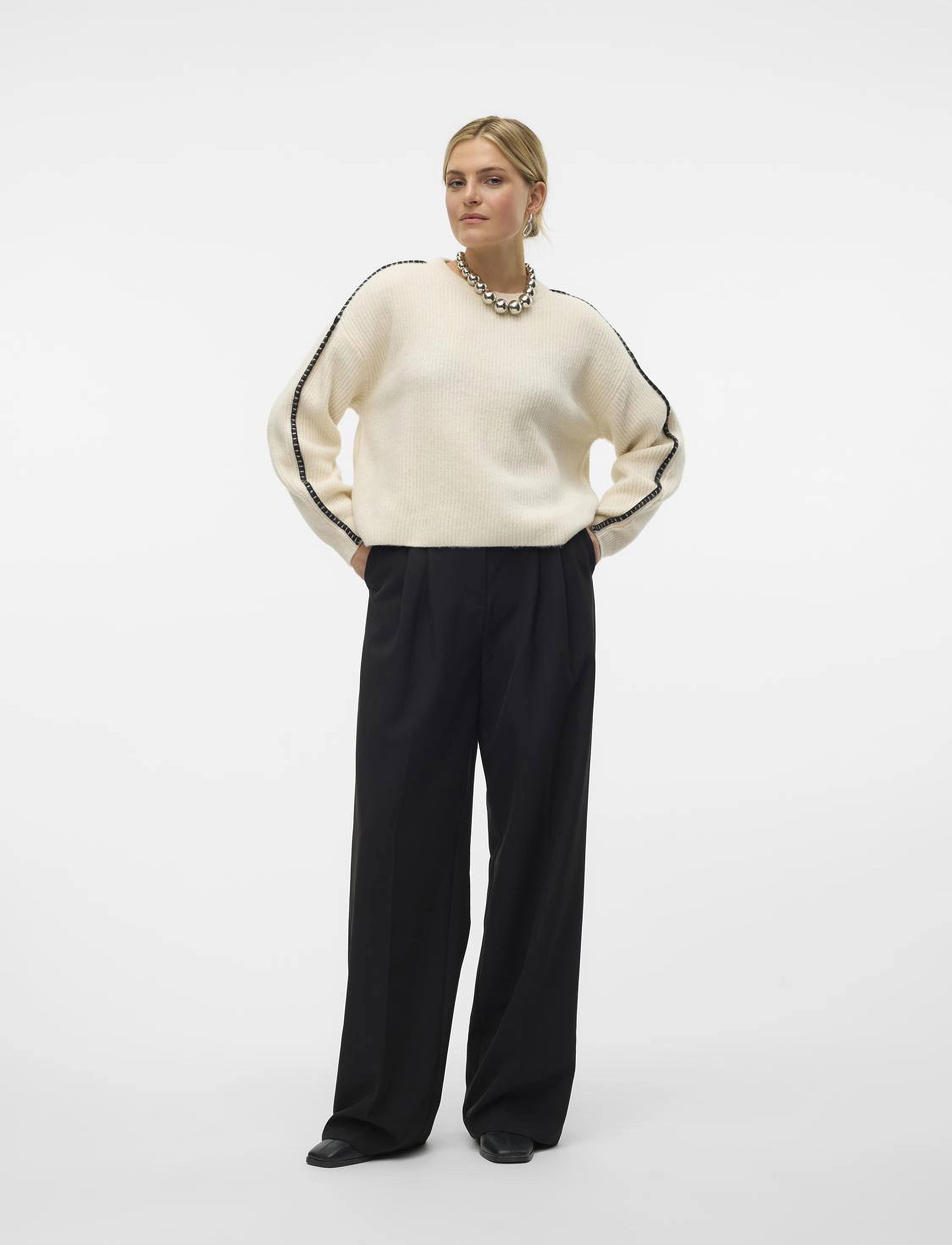 Vero Moda - VMZORA LS O-NECK PULLOVER GA - pullover - birch - 4