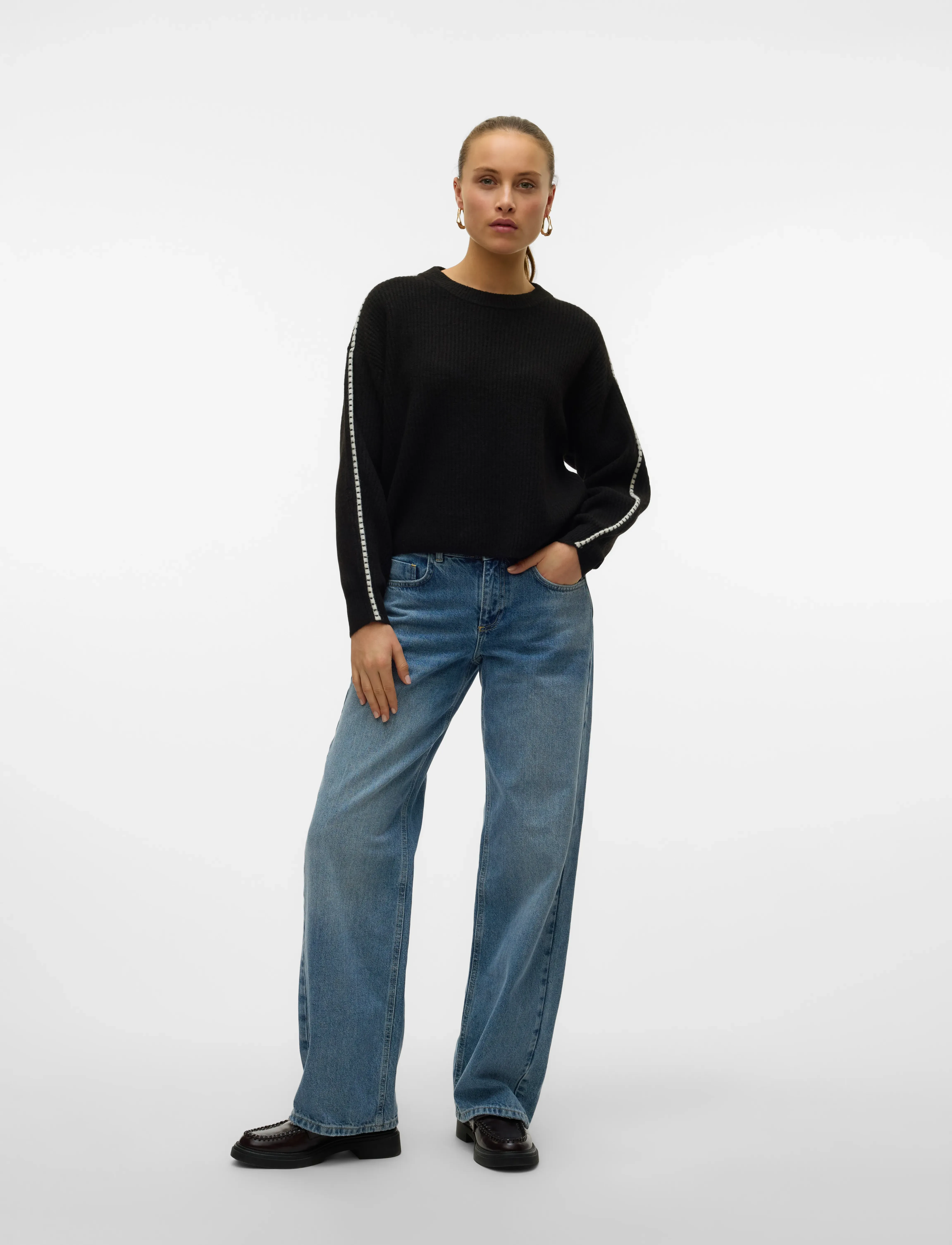 Vero Moda - VMZORA LS O-NECK PULLOVER GA - laveste priser - chocolate torte - 4