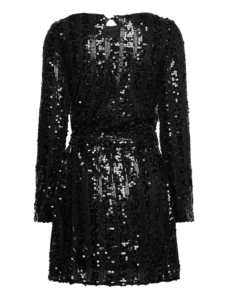 Vero Moda - VMEFA LS SHORT DRESS JRS - paljettklänningar - black - 2