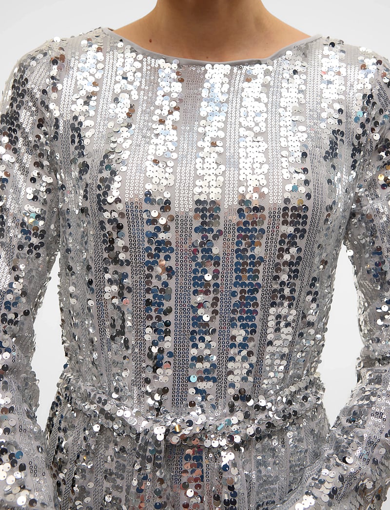 Vero Moda - VMEFA LS SHORT DRESS JRS - litterkleidid - silver - 4