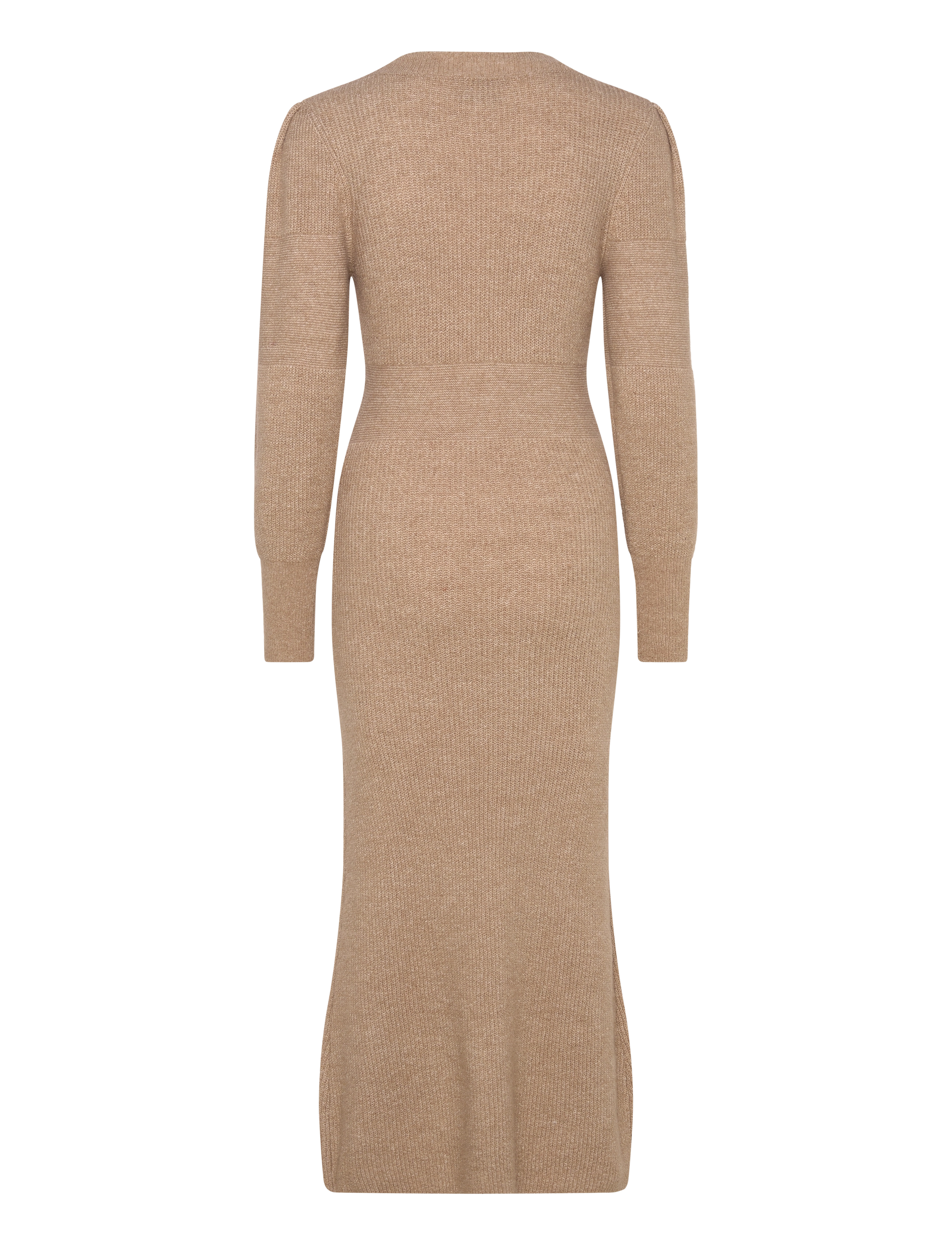 Vero Moda - VMANGALINA LS V-NECK 7/8 KNIT DRESS VMA - silver mink - 2