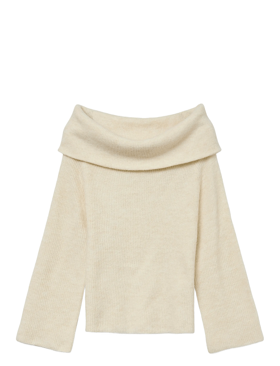 Vero Moda - VMERA LS OFF SHOULDER PULLOVER GA NOOS - stickade tröjor - birch - 1