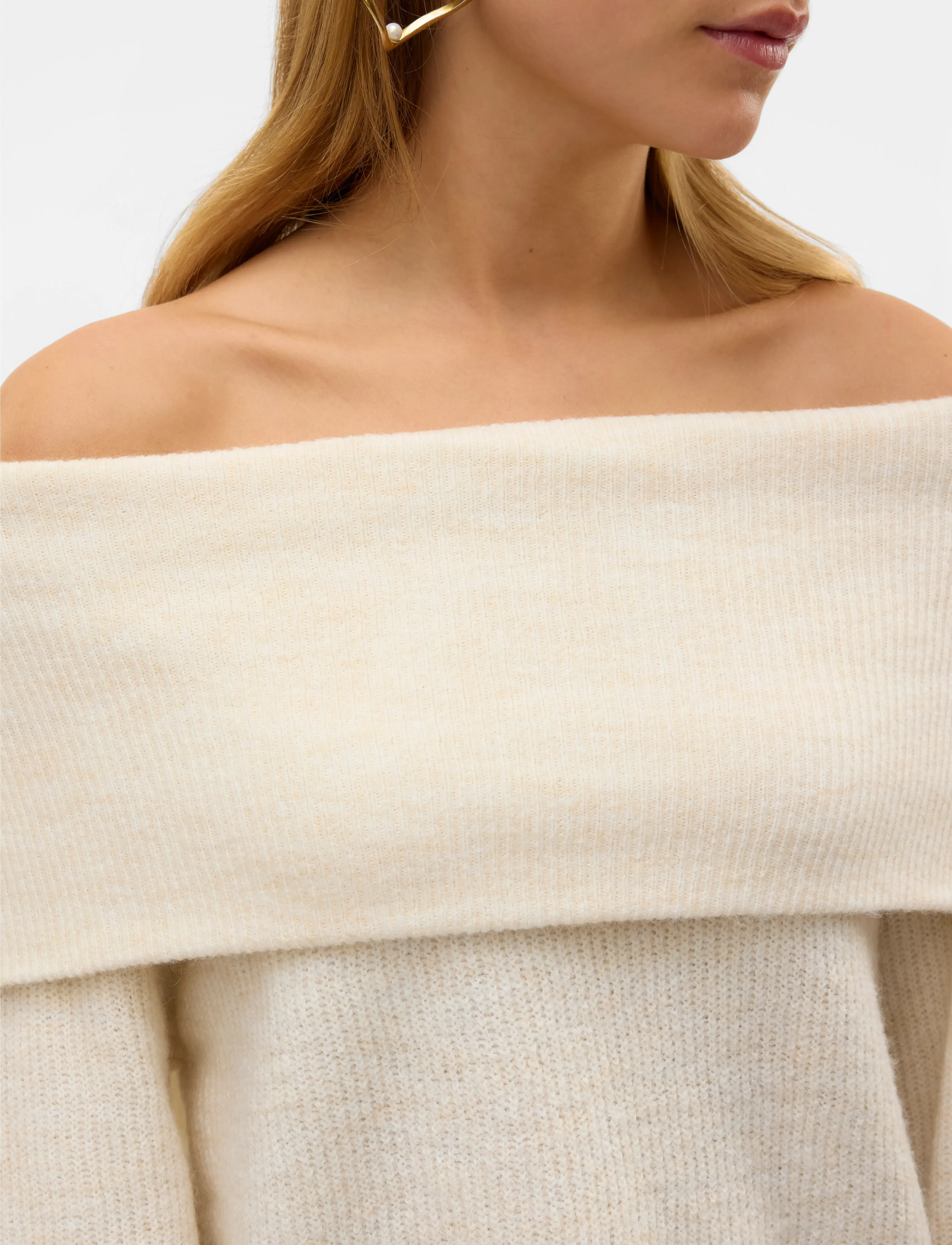 Vero Moda - VMERA LS OFF SHOULDER PULLOVER GA NOOS - madalaimad hinnad - birch - 4