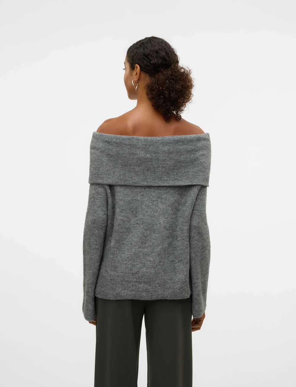 Vero Moda - VMERA LS OFF SHOULDER PULLOVER GA NOOS - pulls - medium grey melange - 2