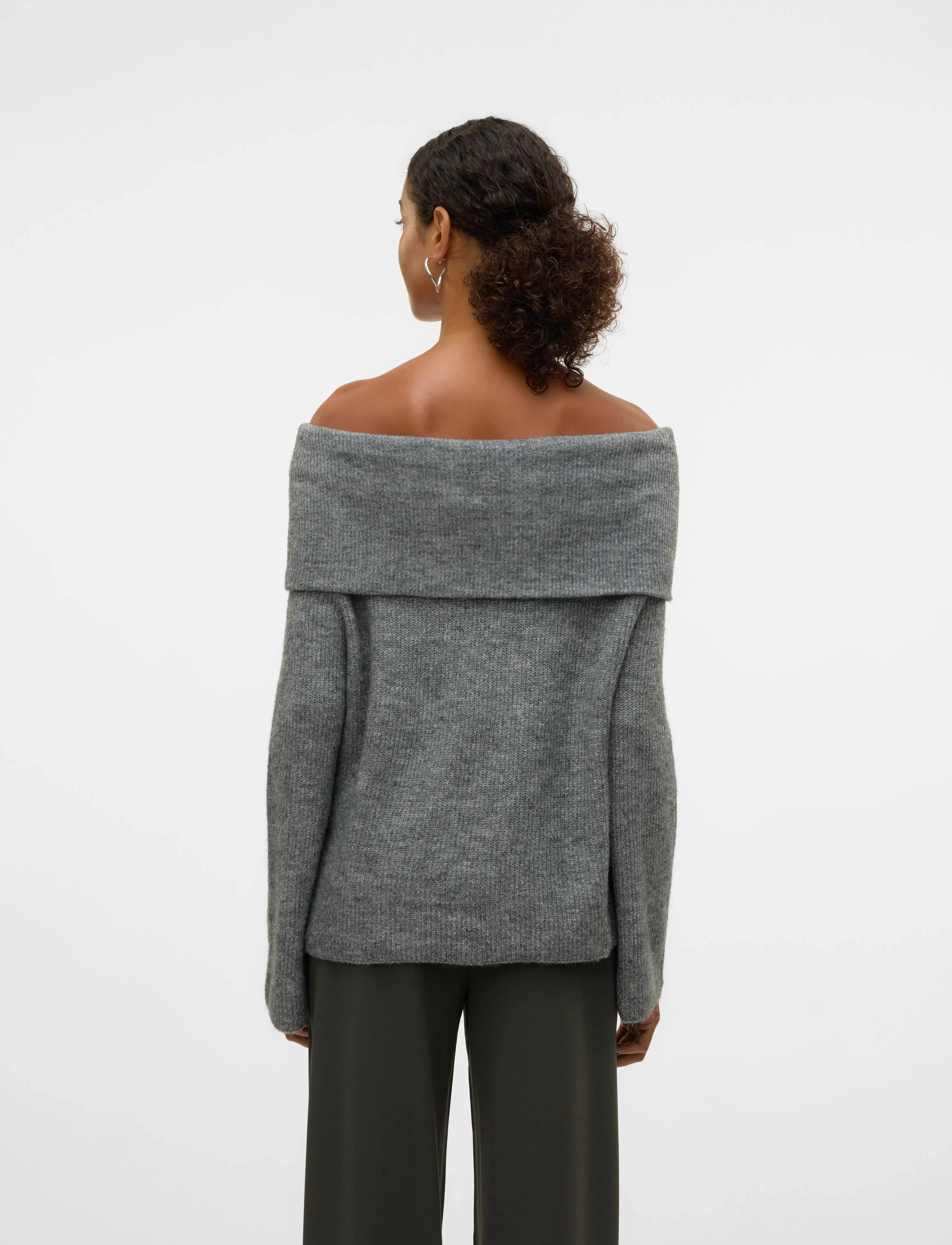 Vero Moda - VMERA LS OFF SHOULDER PULLOVER GA NOOS - pullover - medium grey melange - 2