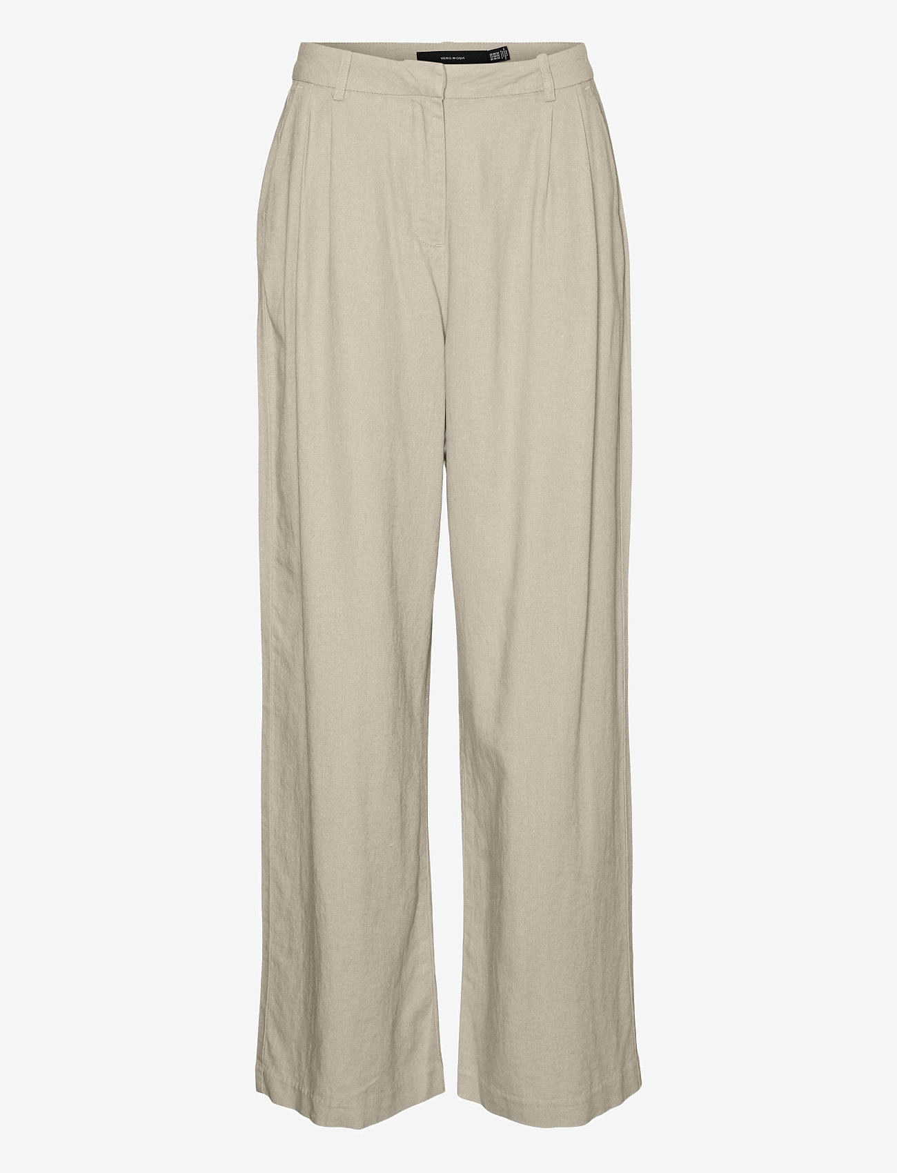 Vero Moda - VMMINDY MW LINEN DAD PANT MIX - linen trousers - oatmeal - 1