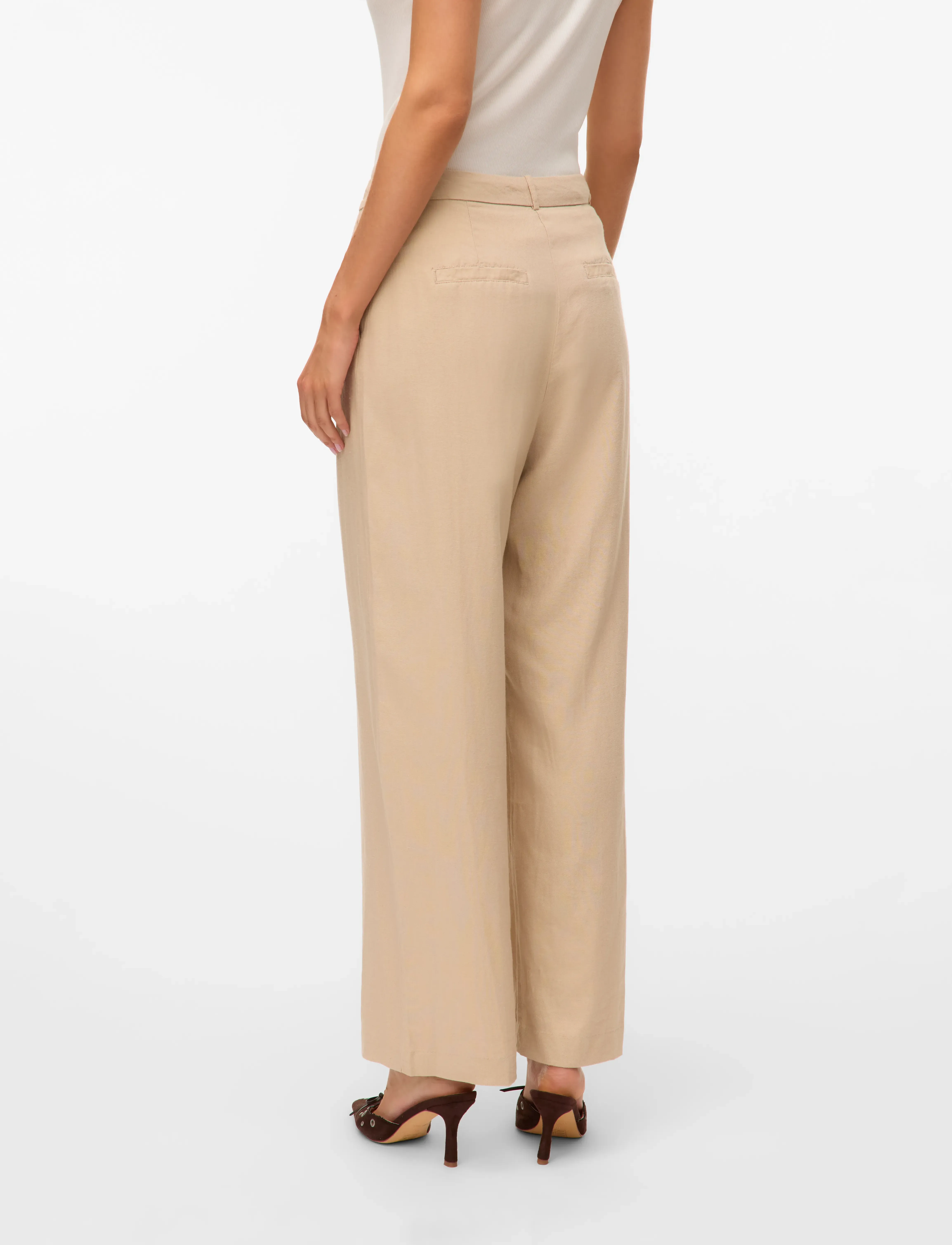 VERO MODA Vmmindy Mw Linen Dad Pant Mix linnebyxor dam – bild 2