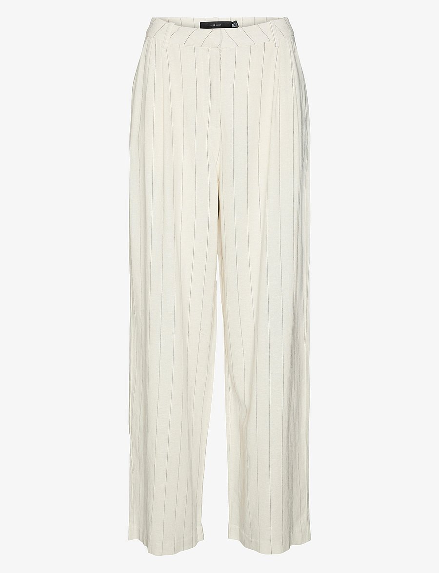Vero Moda - VMMINDY MW LINEN DAD PANT MIX - leinenhosen - oatmeal - 1