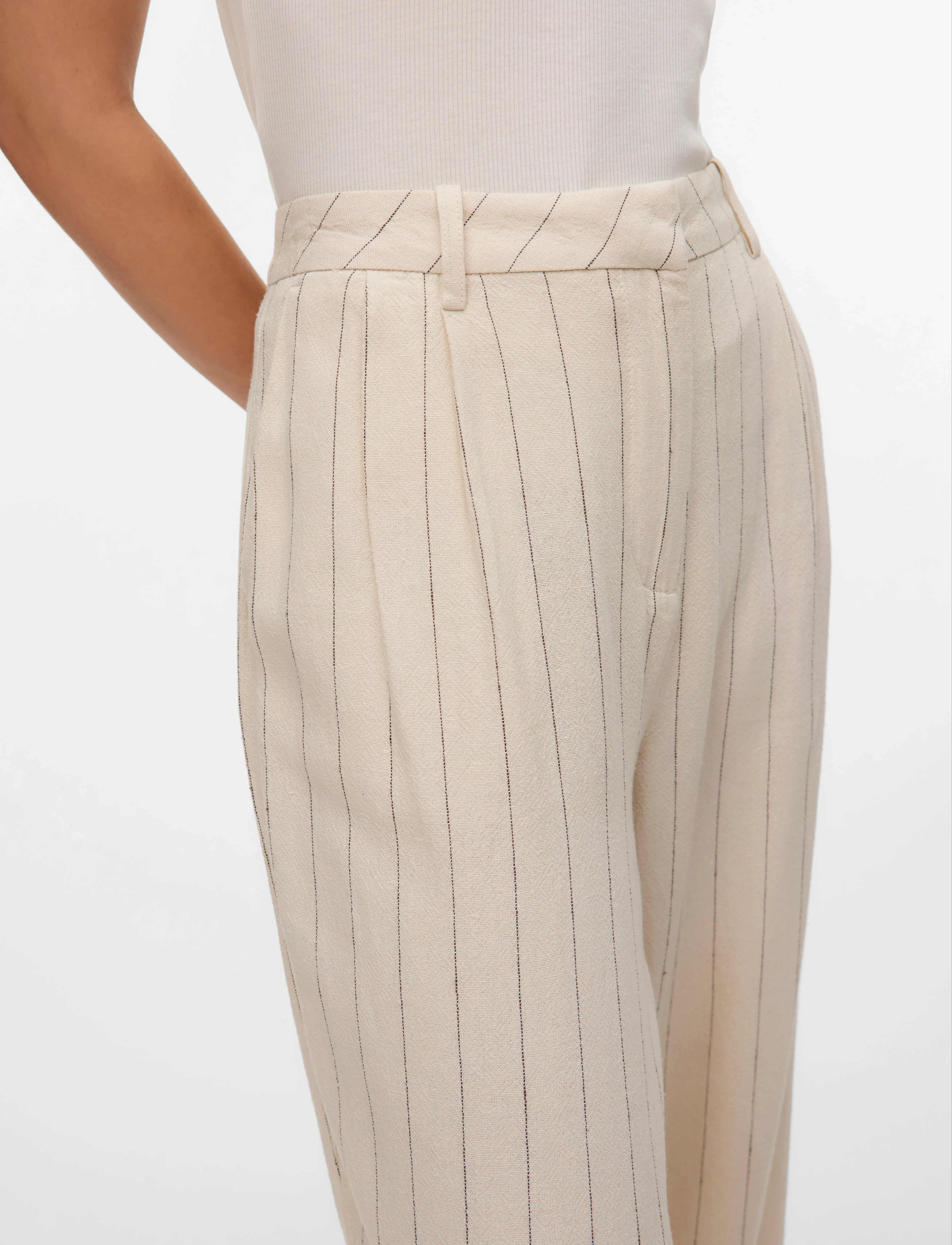 VERO MODA Vmmindy Mw Linen Dad Pant Mix linnebyxor dam – bild 3