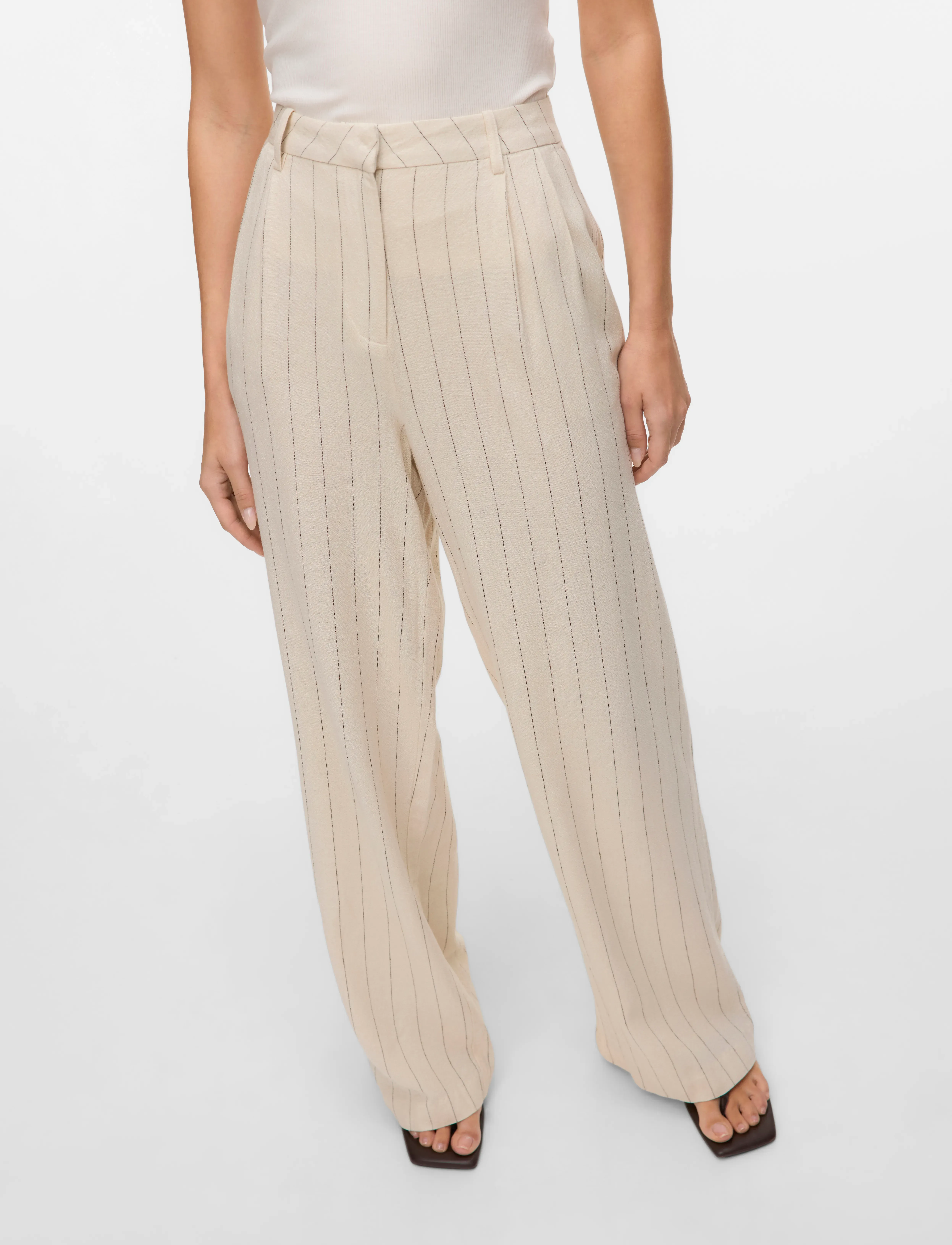 VERO MODA Vmmindy Mw Linen Dad Pant Mix linnebyxor dam – bild 4