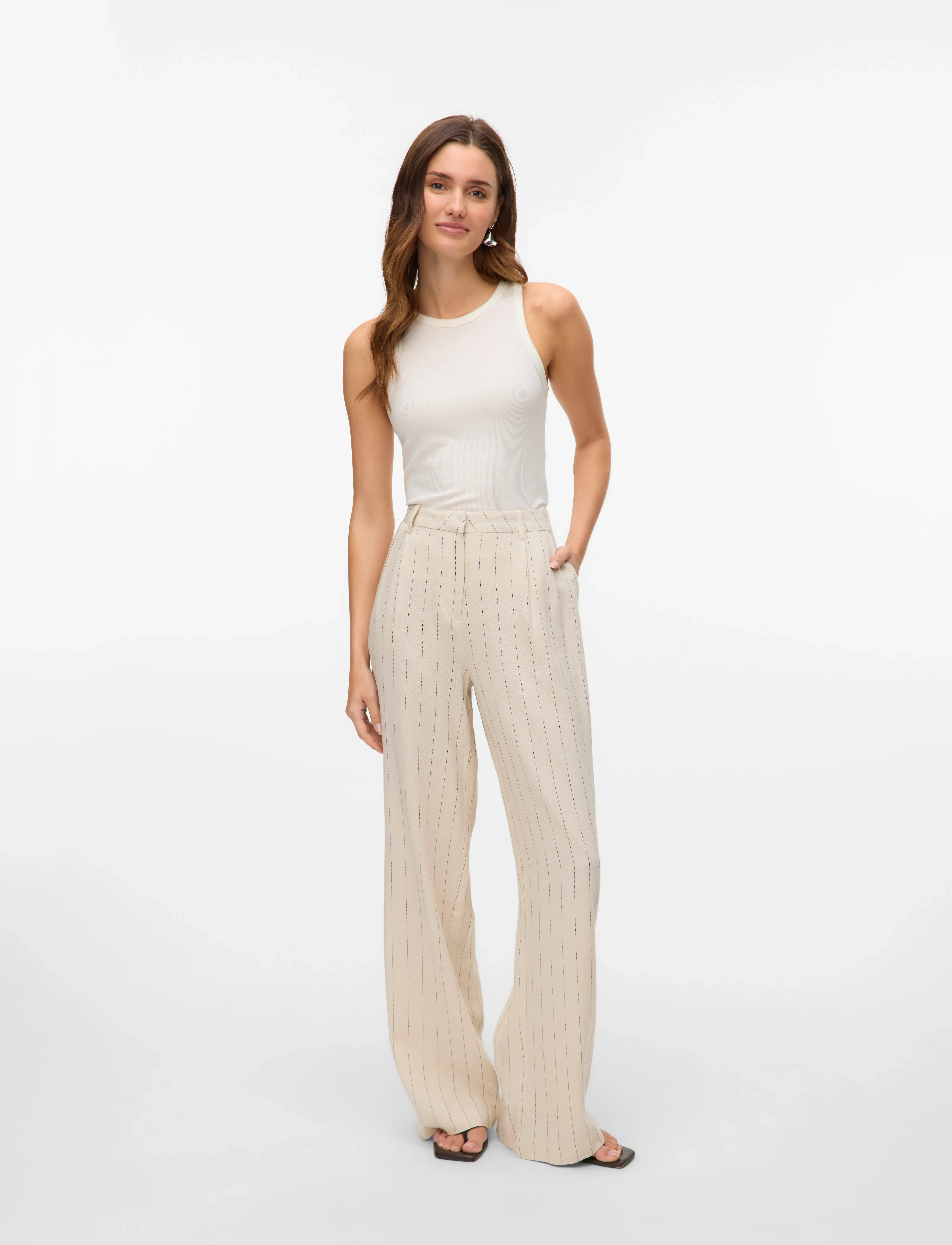 VERO MODA Vmmindy Mw Linen Dad Pant Mix linnebyxor dam – bild 5
