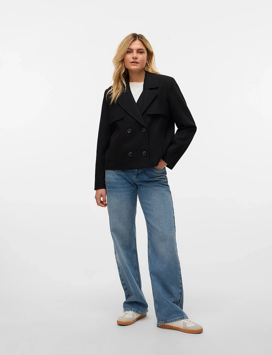 Vero Moda - VMFORTUNESHEILA SHORT JACKET GA BOO - lyhyet villakangastakit - black - 3