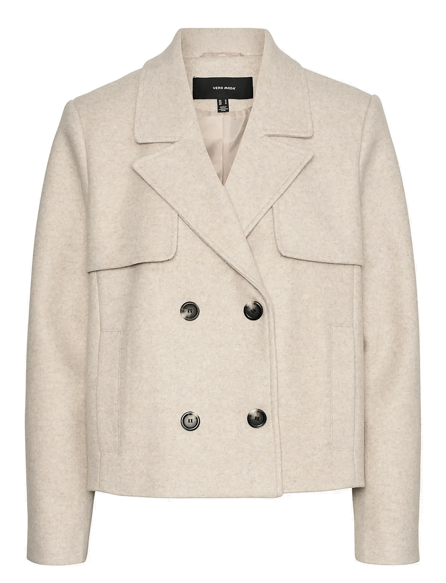 Vero Moda - VMFORTUNESHEILA SHORT JACKET GA BOO - vestes en laine - oatmeal - 1