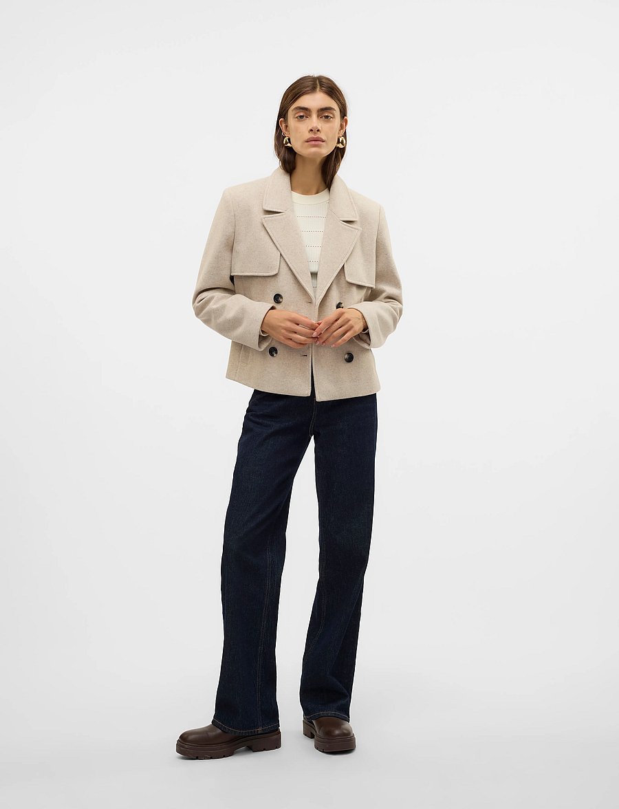 Vero Moda - VMFORTUNESHEILA SHORT JACKET GA BOO - vestes en laine - oatmeal - 3
