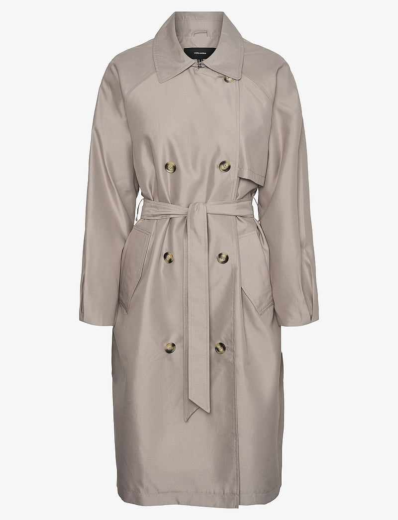 Vero Moda - VMDOREENSOFFY LONG TRENCHCOAT ENT - trenchcoats - moon rock - 1
