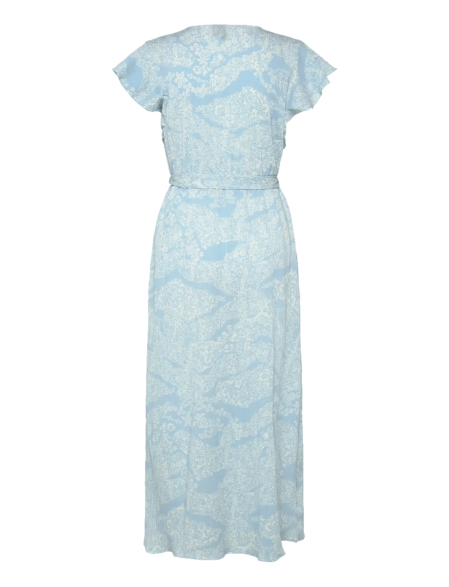Vero Moda - VMPAGE S/L LONG WRAP DRESS WVN GA - sukienki letnie - airy blue - 2