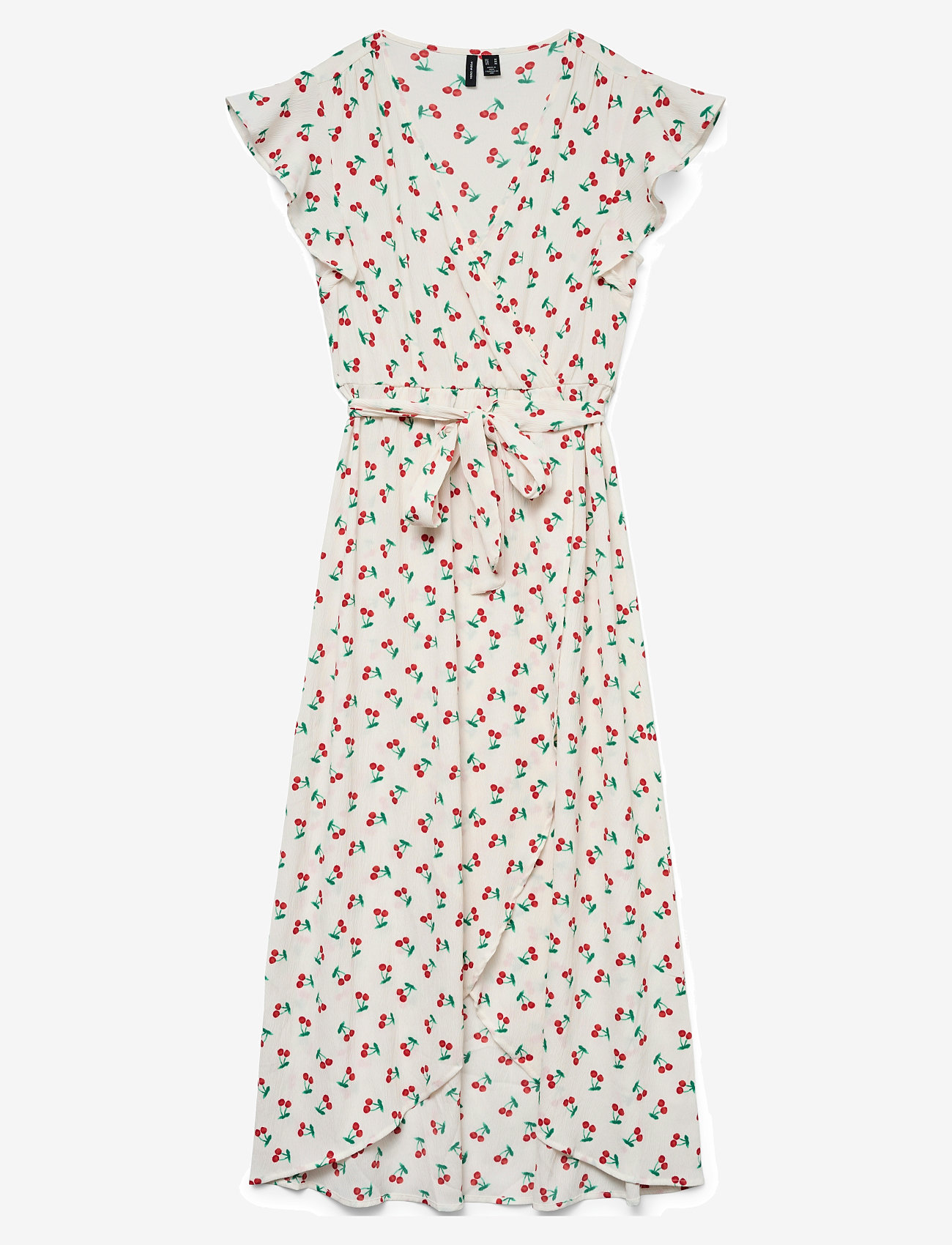 Vero Moda - VMPAGE S/L LONG WRAP DRESS WVN GA - sommerkjoler - snow white - 1