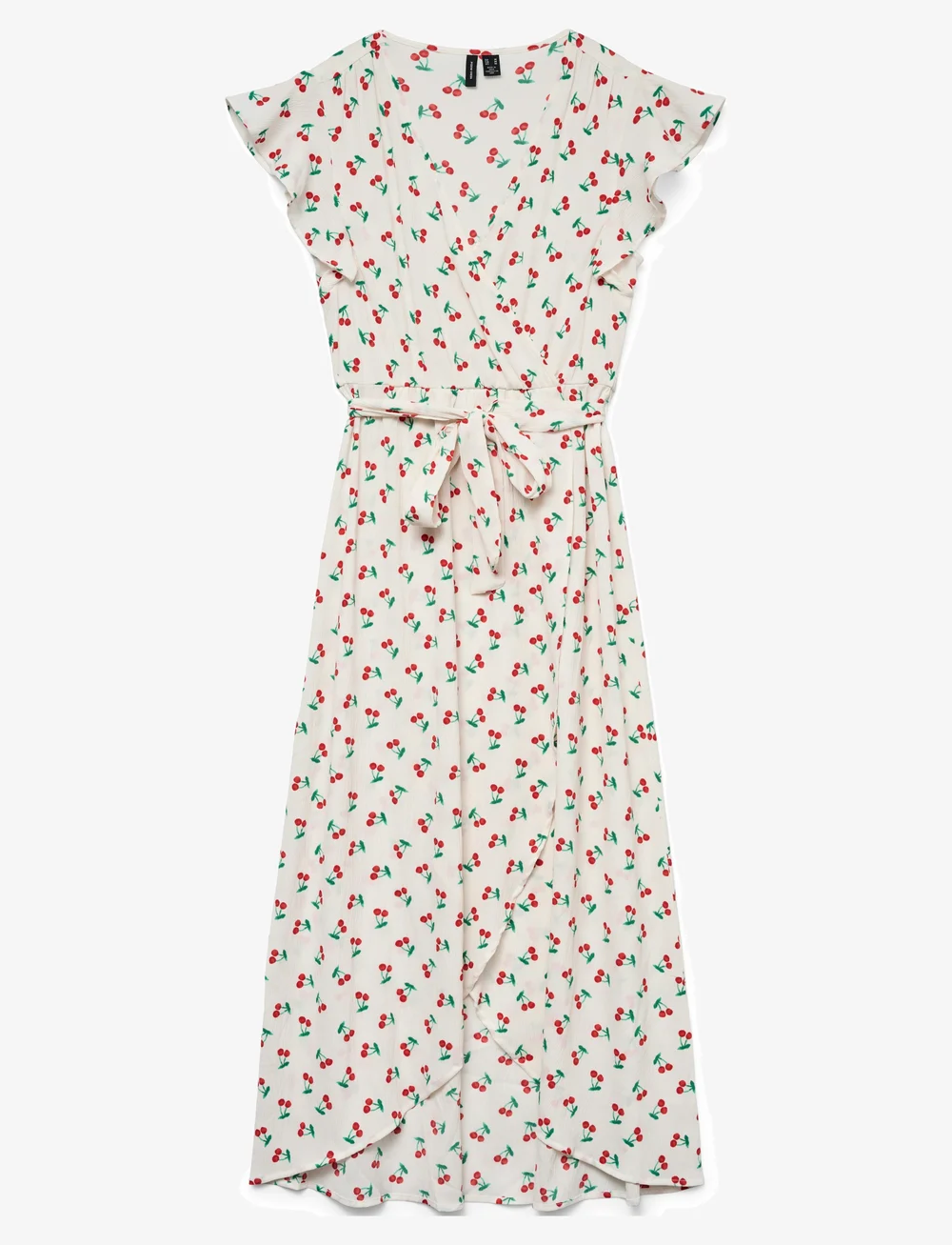 Vero Moda - VMPAGE S/L LONG WRAP DRESS WVN GA - sommarklänningar - snow white - 1