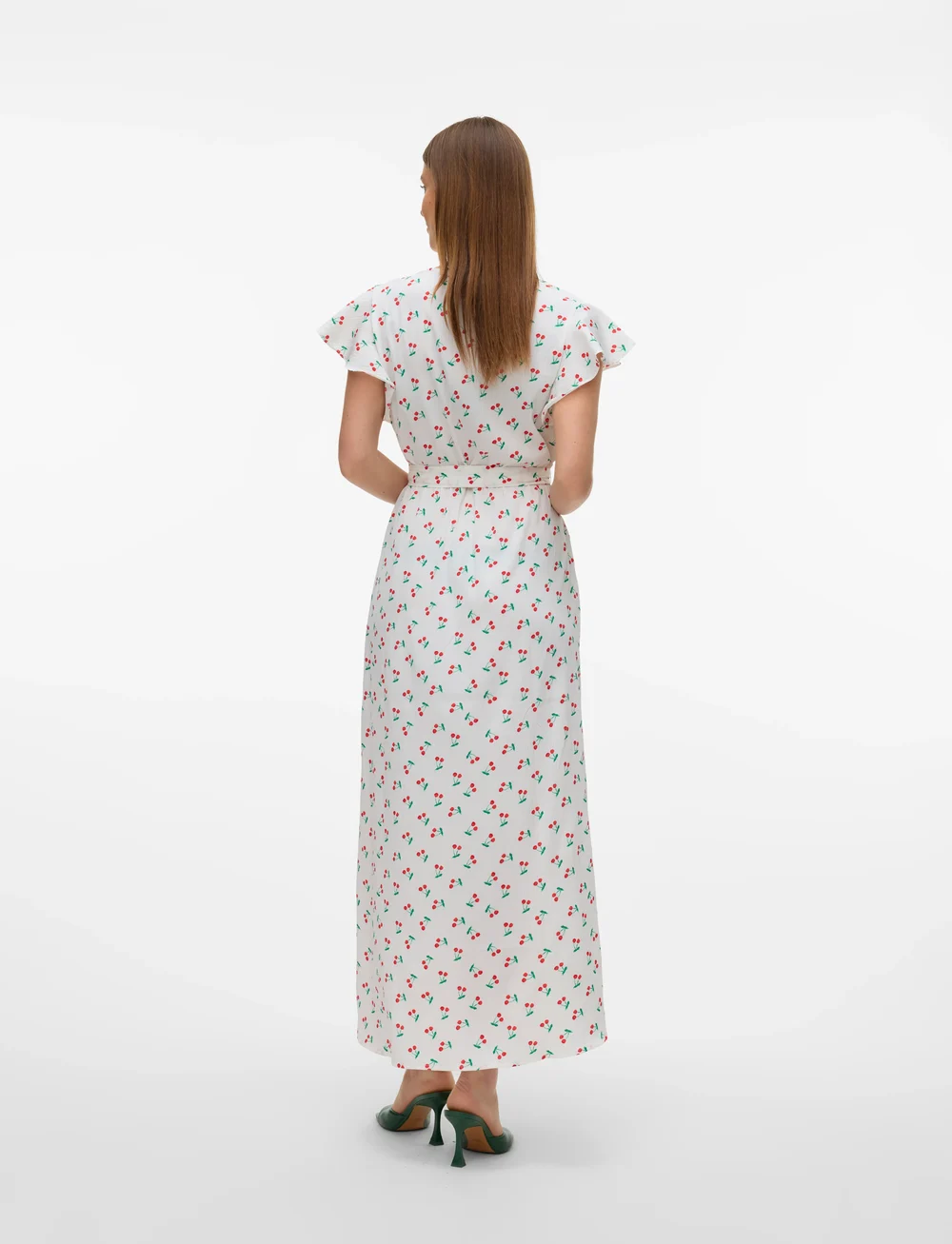 Vero Moda - VMPAGE S/L LONG WRAP DRESS WVN GA - sommarklänningar - snow white - 2