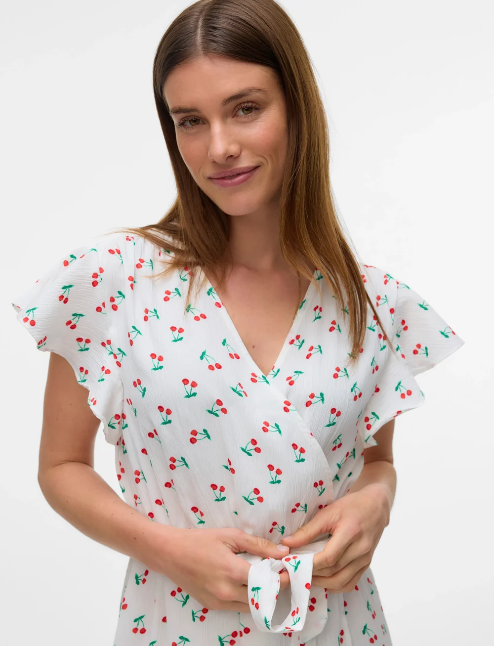 Vero Moda - VMPAGE S/L LONG WRAP DRESS WVN GA - sommarklänningar - snow white - 5