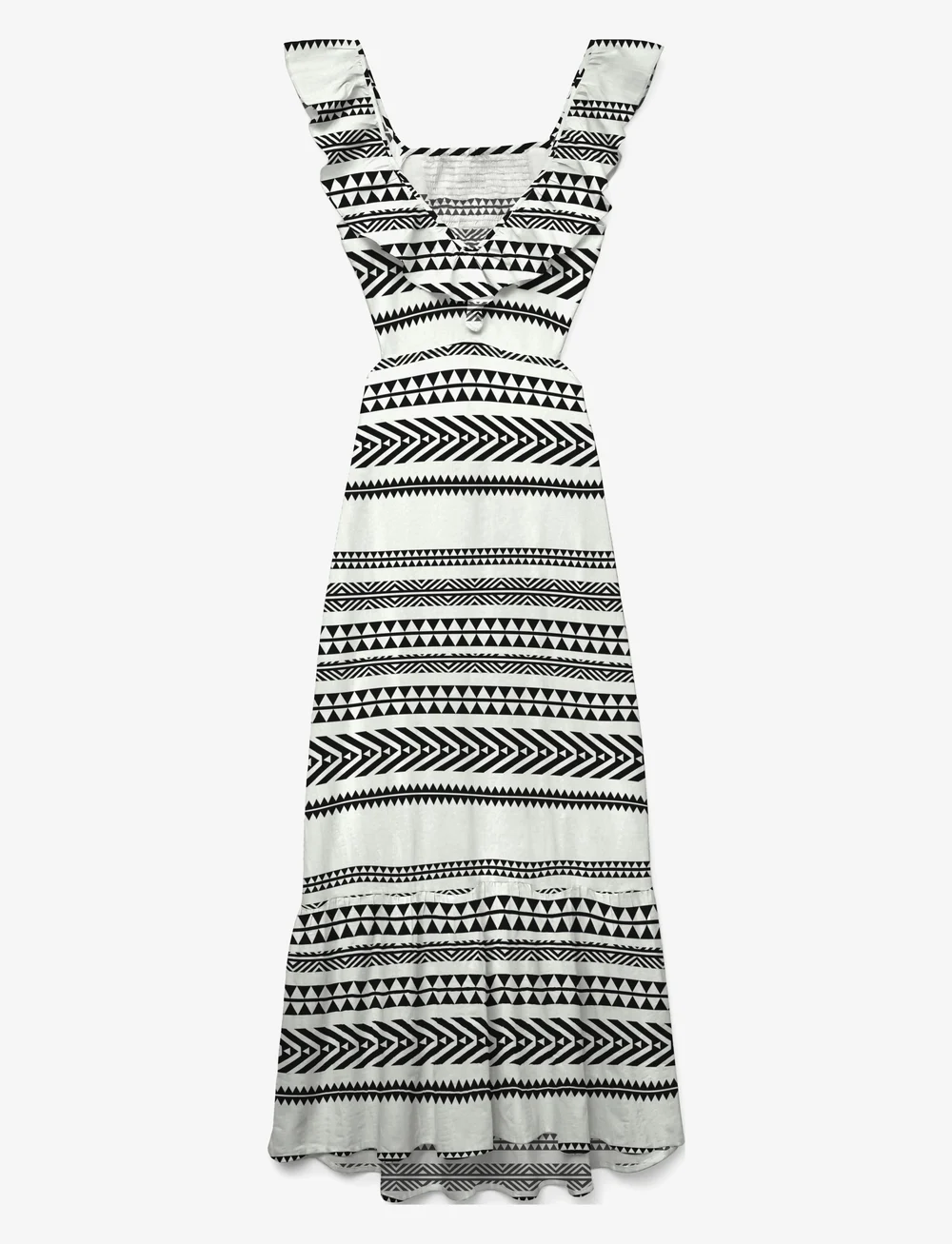 Vero Moda - VMDICTHE S/L ANKLE DETAIL DRESS WVN GA - summer dresses - snow white - 0