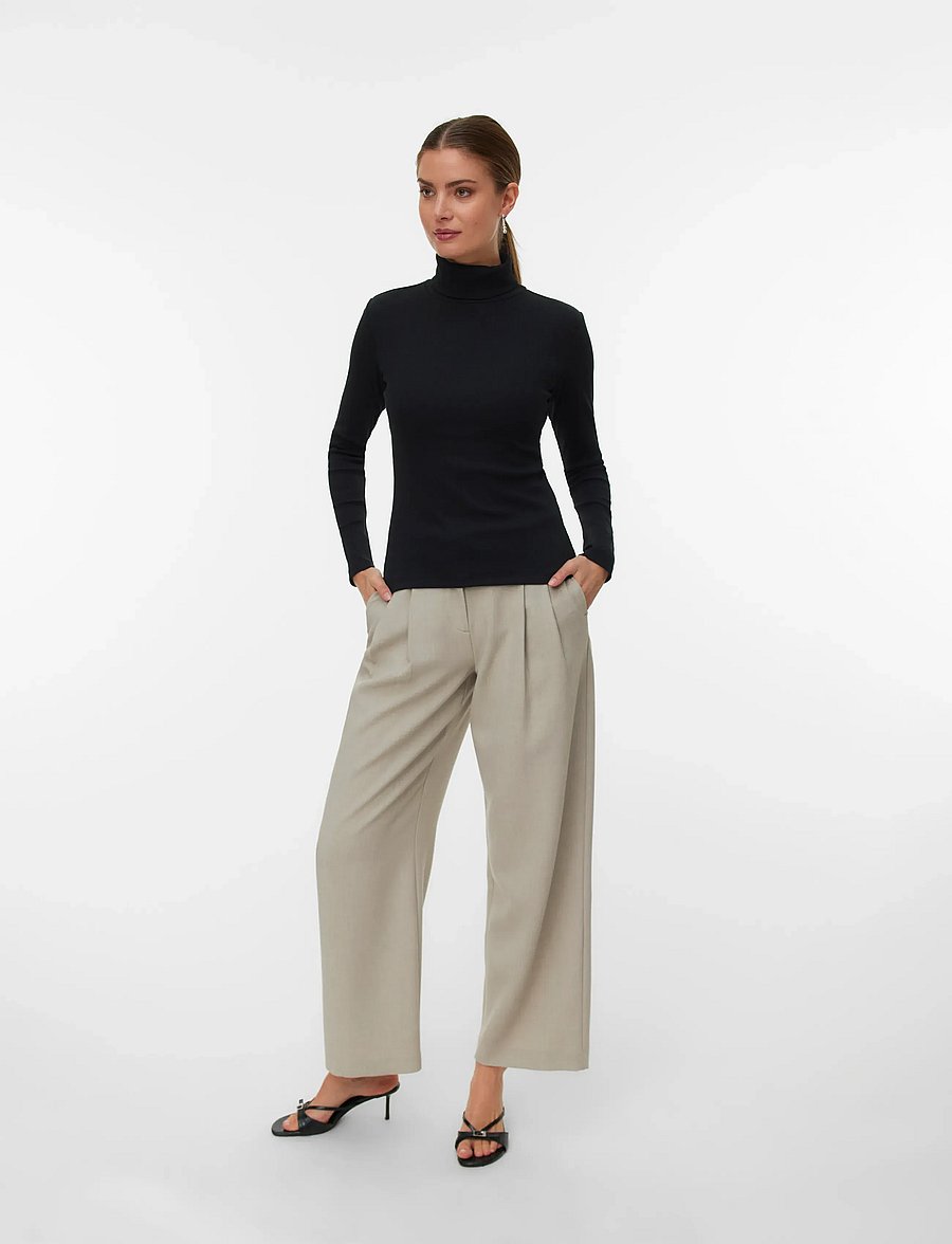 Vero Moda - VMCHLOE LS ROLLNECKTOP JRS NOOS - black - 0