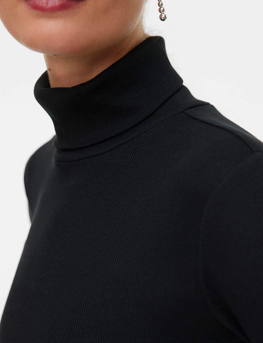 Vero Moda - VMCHLOE LS ROLLNECKTOP JRS NOOS - black - 5