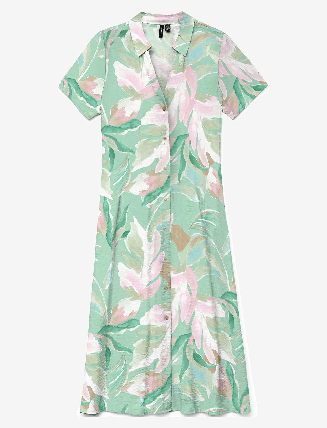 Vero Moda - VMJOSIE S/S CALF SHIRT DRESS WVN GA - sommarklänningar - birds egg green - 0