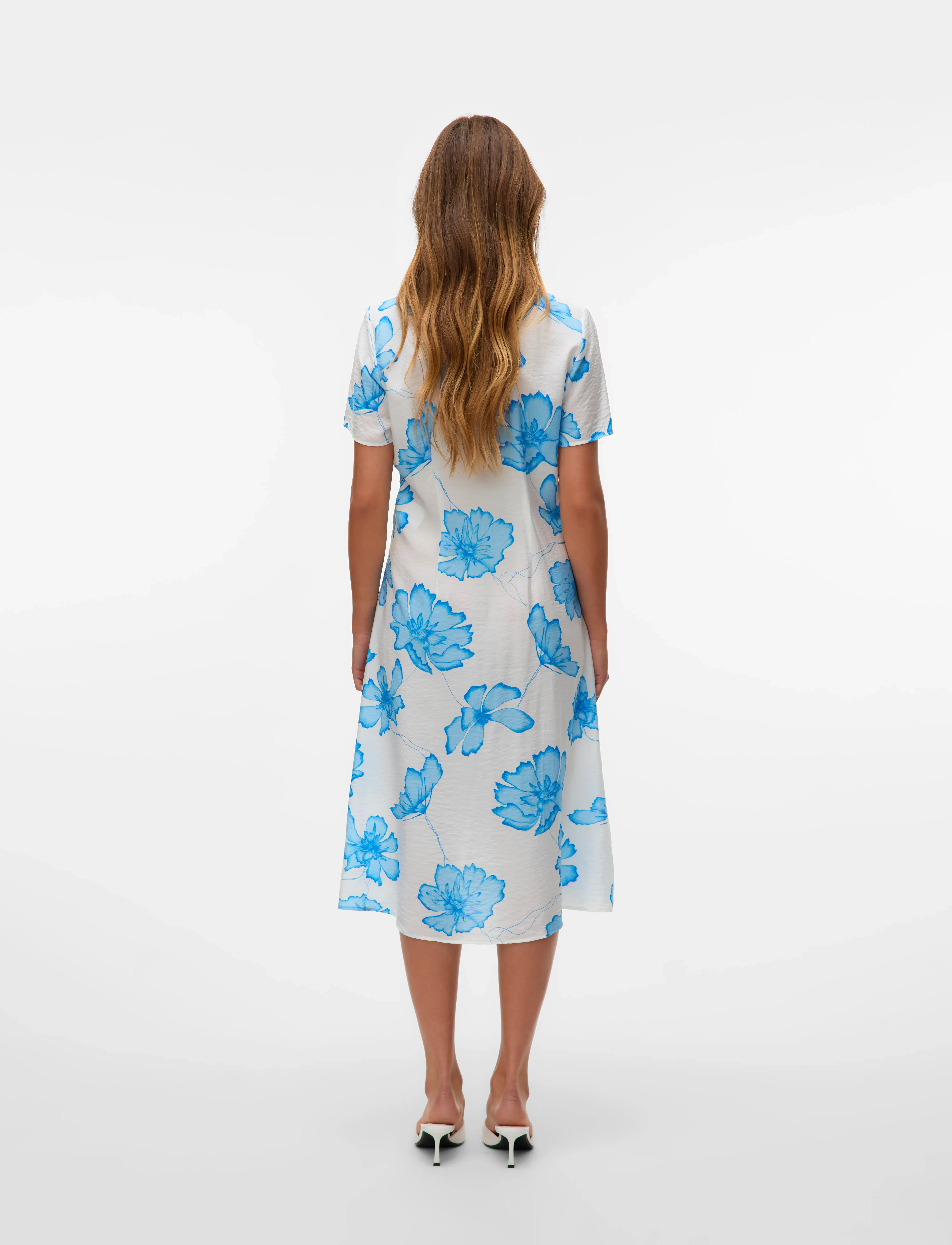 Vero Moda - VMJOSIE S/S CALF SHIRT DRESS WVN GA - robes d'été - snow white - 2