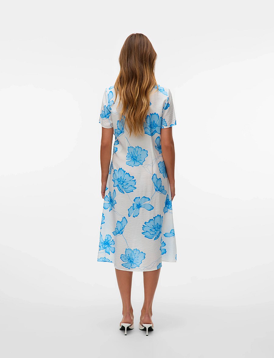 Vero Moda - VMJOSIE S/S CALF SHIRT DRESS WVN GA - sommerkleider - snow white - 2